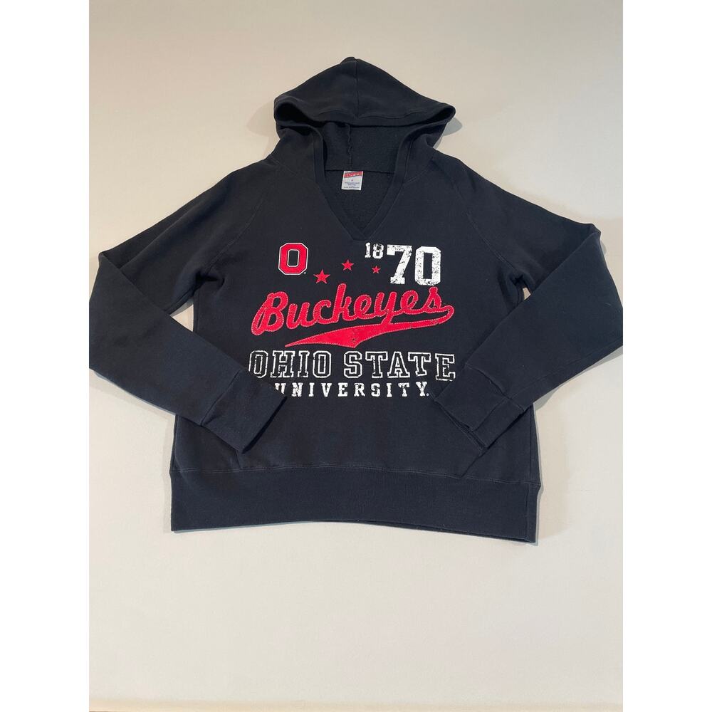 NCAA Ohio State Buckeyes Size L Black Hoodie Distressed Logo